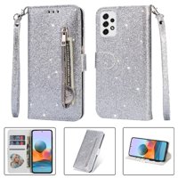 Funda Para Foxdock Elegante Funda Samsung Galaxy A53 5G Glitter Con Cremallera-Ideal Para El Uso Diario