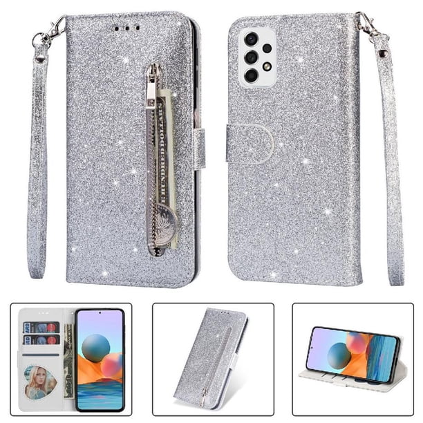 Funda para FOXDOCK Elegante funda Samsung Galaxy A53 5G Glitter con cremallera-Ideal para el uso diario