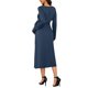 thumbnail image 3 of INSPIRE CHIC Vestido de Maternidad para Mujeres de Manga Larga con Cuello Cuadrado, Tejido Midi, Cintura con Lazo, Casual para Otoño e Invierno, Tallas Grandes 2XL Azul Marino, 3 of 6