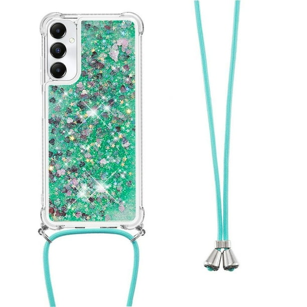 Funda FOXDOCK para Samsung Galaxy A05s con Cuerda Ajustable, Brillo Líquido, Protección Antigolpes y Lente – Ideal para Regalo