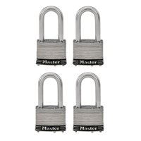 Padlock Master Lock 1Ssqlf De Acero Inoxidable, Paquete De 4 Unidades, Con Llave