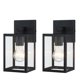 thumbnail image 1 of Aplique de pared exterior Faymart Pack de 2 metal y vidrio negro 25 cm, 1 of 9
