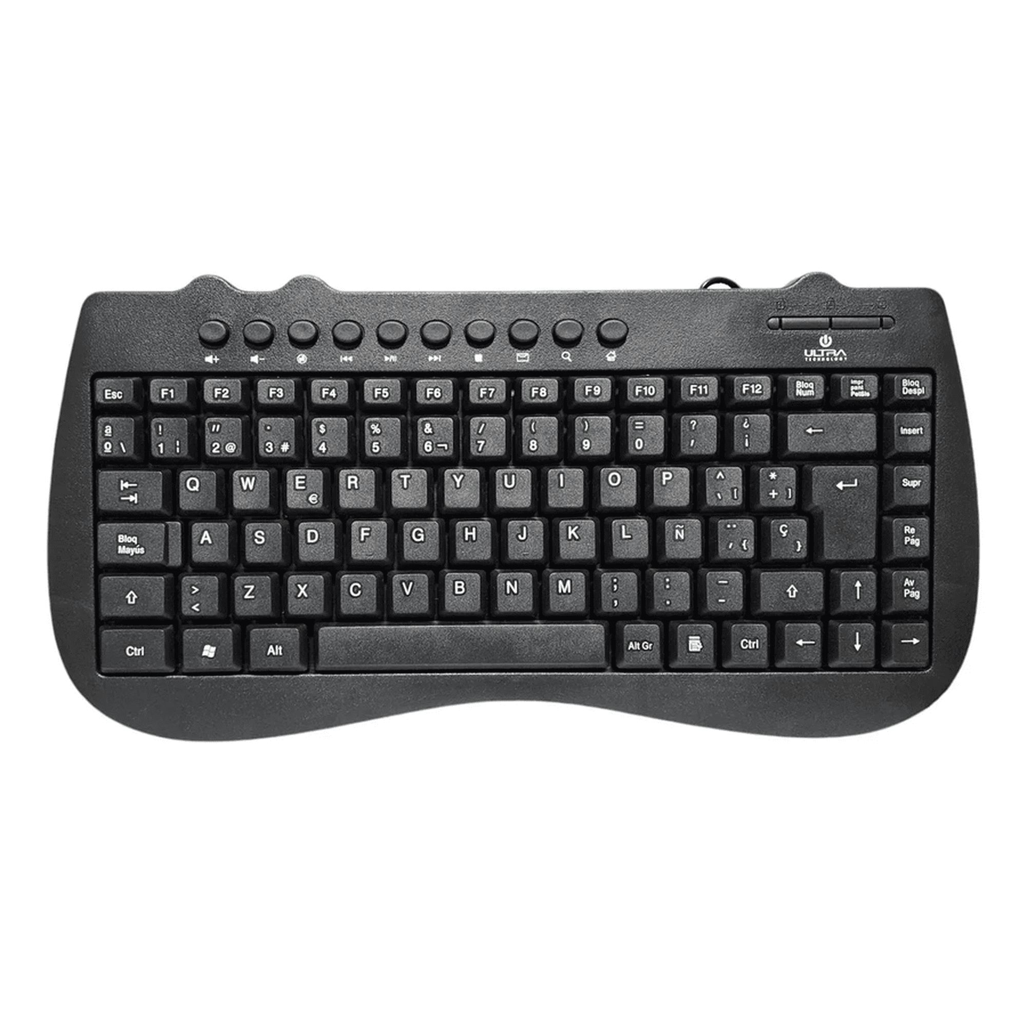 Genérico - Mini Teclado Usb K115u Ultra Estándar Español Negro