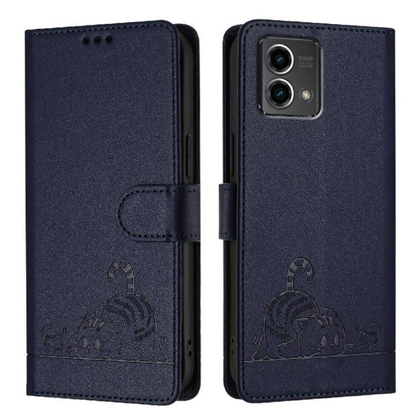 Funda tipo cartera FOXDOCK para Motorola MOTO G Stylus 5G 2024 con soporte, ranuras, RFID, diseño de gato
