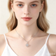 thumbnail image 5 of Collar Colgante de Trébol de Cuatro Hojas Plateado para Mujer, Collar de Trébol de la Suerte con Cristal de Zirconia Cúbica Brillante, Elegante Cadena Plateada Ajustable Regalo de Joyería para Ella, 5 of 7