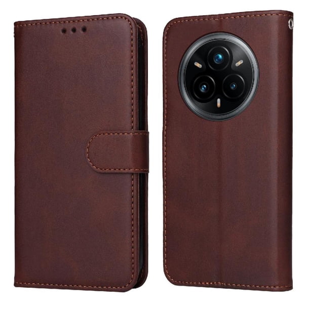 Funda Billetera para Realme 14 Pro Plus con Porta Tarjetas y Soporte Ajustable Marrón