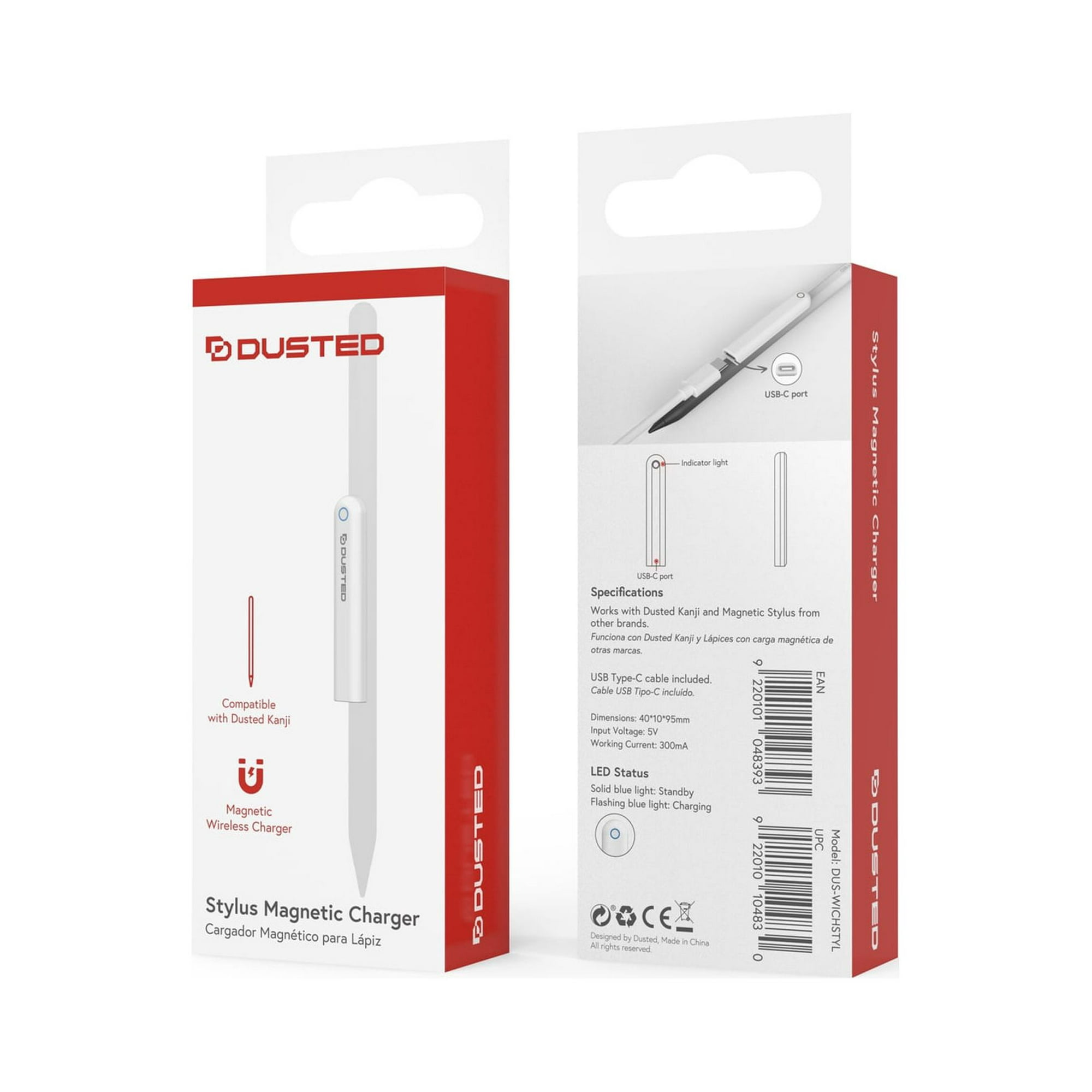 Dusted - Cargador Magnético Inalambrico Para Stylus De Ipad Blanco