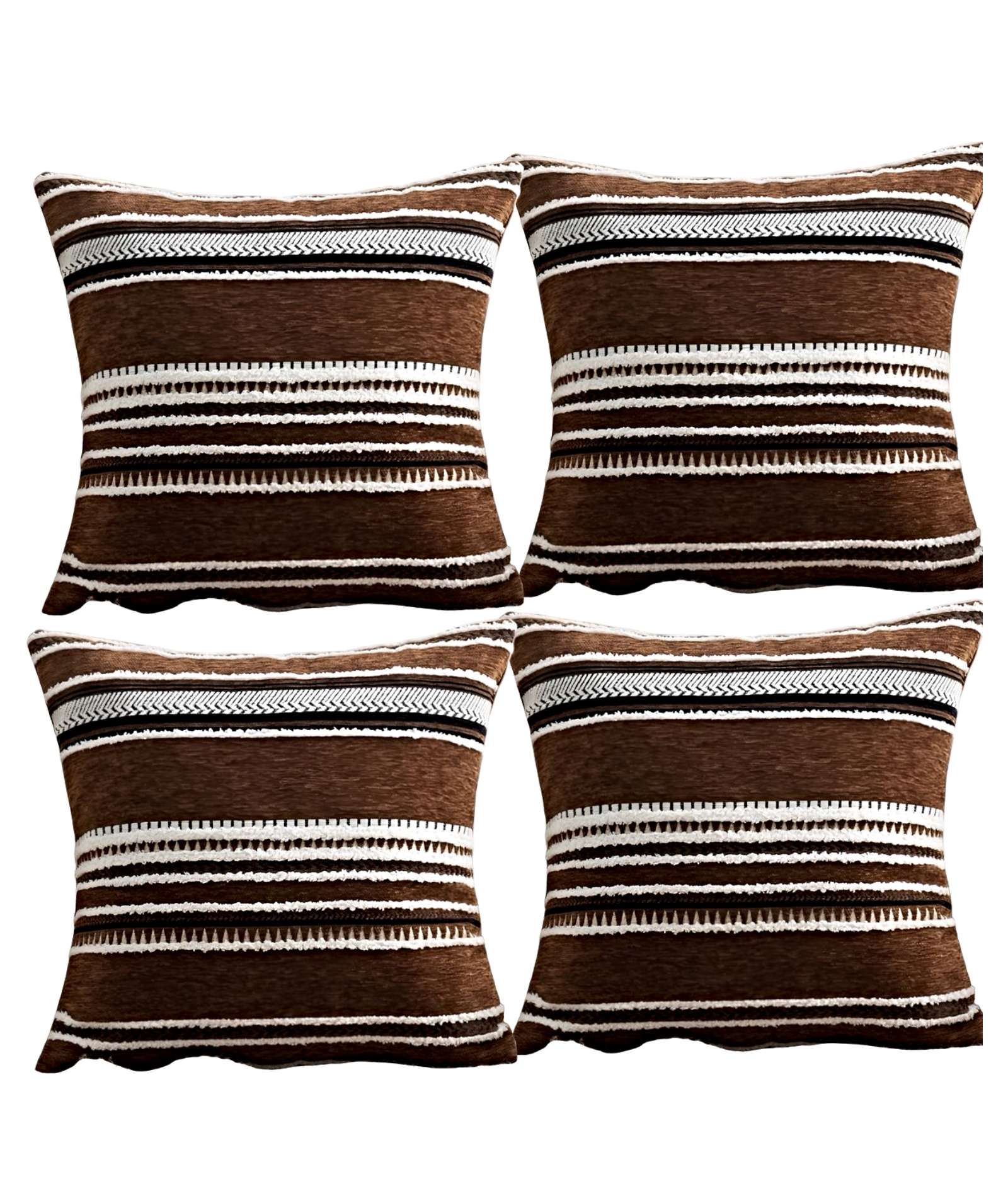 Parati - Juego De 4 Fundas De Cojines Diseño Chenille Lineas Mandala A3