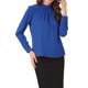 thumbnail image 4 of INSPIRE CHIC Blusa de Chifón de Otoño Invierno con Cuello Alto para Mujer, Camisa de Manga Larga Casual de Negocios S Azul Real, 4 of 6