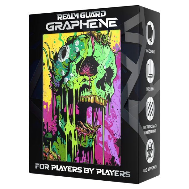 Realm Guard Graphene -100 uds Fundas de Arte Mate Texturizado para TCG/MTG (Cráneo Fundido)