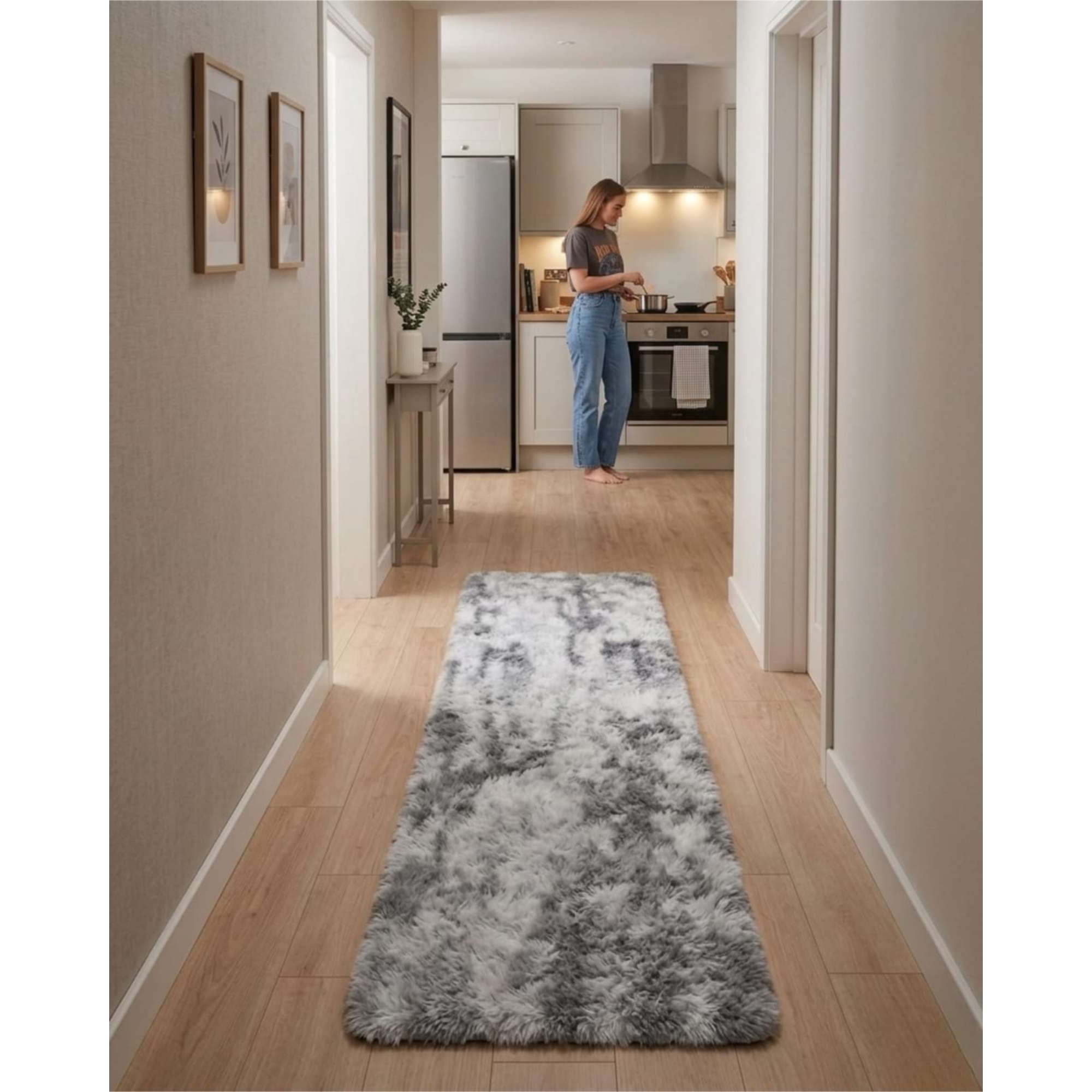 Todo Para El Hogar - Alfombra Pasillera Shaggy 60x200 Cm Pelo Largo Suave