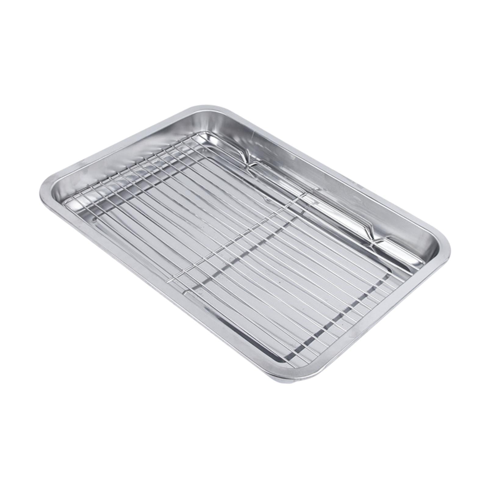 Bothyi - Bandeja Para Hornear Galletas, Barbacoa, Fácil De Limpiar, Para Reuniones Familiares, Pasteles, Con Rejilla, 45 X 35 X 4,8 Cm