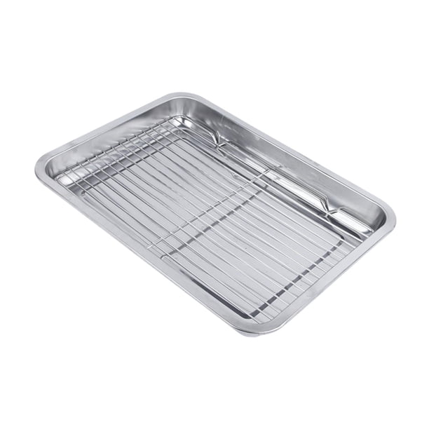 Bandeja Para Hornear Galletas, Barbacoa, Fácil De Limpiar, Para Reuniones Familiares, Pasteles, Con Rejilla, 45 X 35 X 4,8 Cm