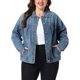 thumbnail image 1 of Chaqueta de mezclilla para mujer de talla grande Agnes Orinda para escuela o universidad, con solapa, manga larga, botones, lavado casual, chaquetas de jean con bolsillo 3X gris azul, 1 of 6