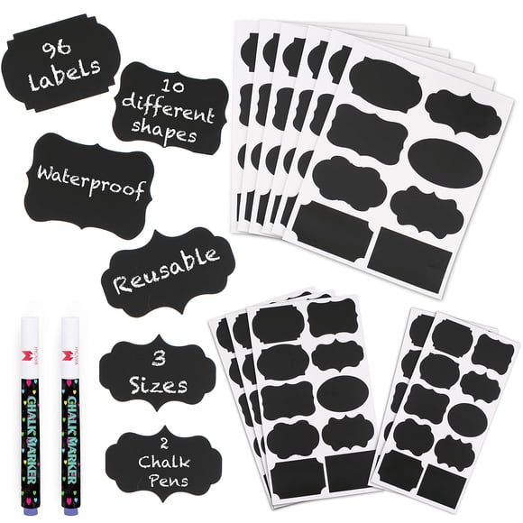 Etiquetas adhesivas Mantah 96 uds Reutilizables Impermeables Pack de 2