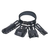 Ioensy - Estuche Para Cinturón De Herramientas De Cuero 5 En 1 Para Electricistas De Agua Decorador Negro