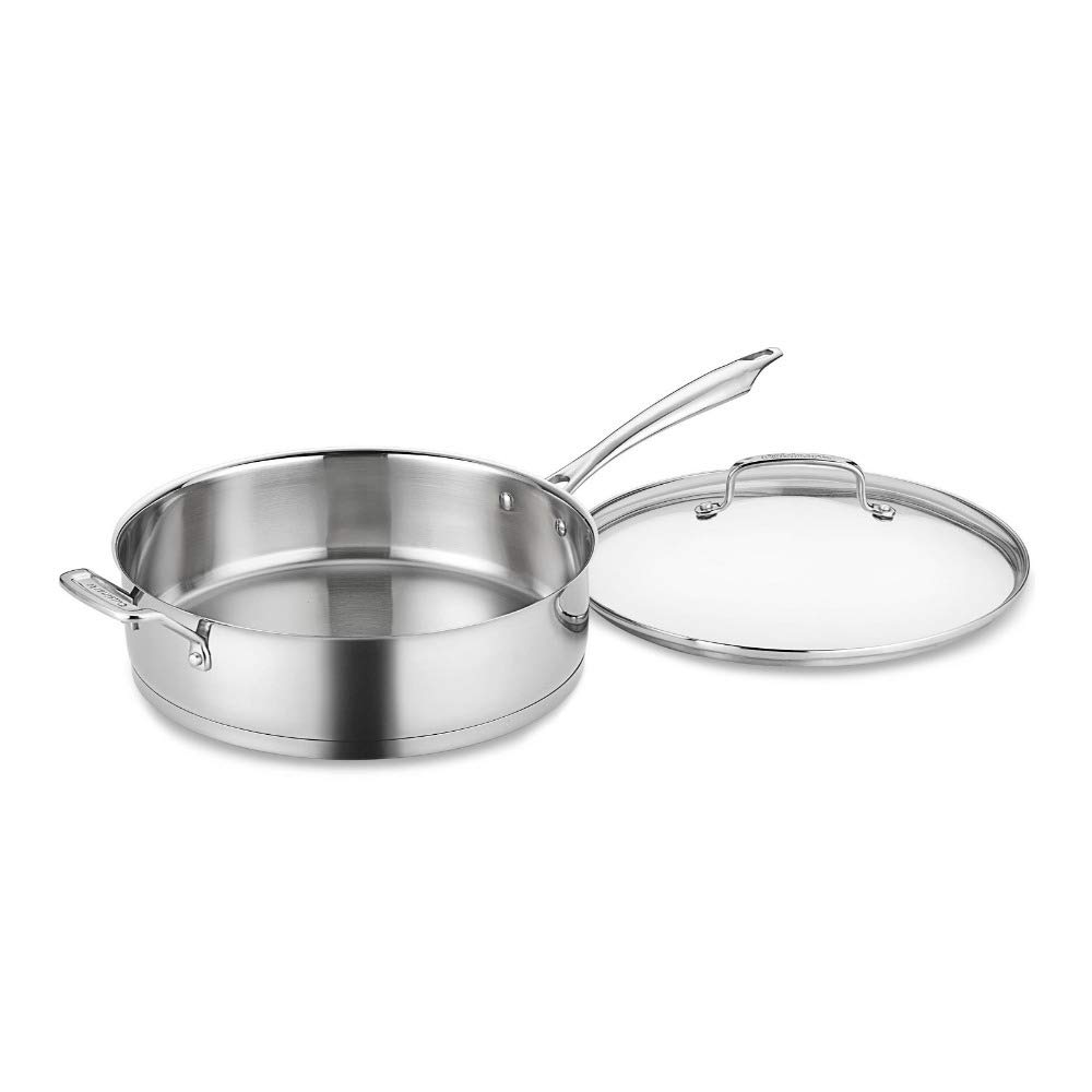 Sartén Cuisinart Professional De Acero Inoxidable De 6 Litros Con Tapa