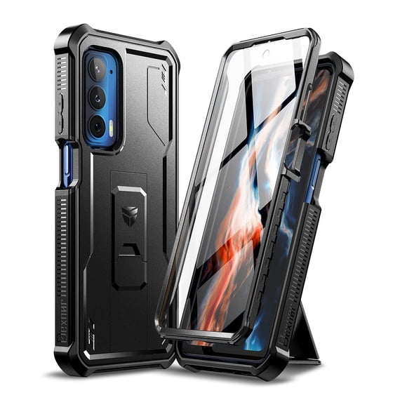 Funda Dexnor para Moto Edge 2021/5G UW con Soporte Retráctil - Negra