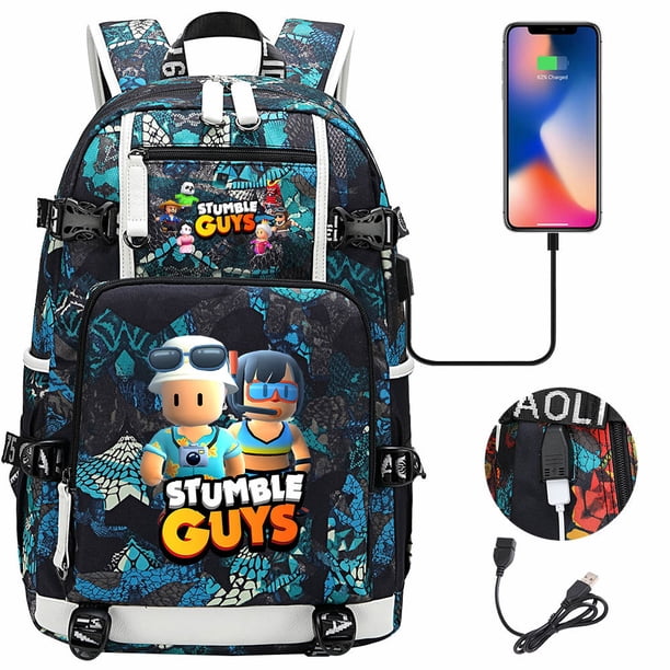 Stumble Guys Backpack USB Charging Computer SchoolBag Business Bag Waterproof Rucksack College Daypack Mochilas