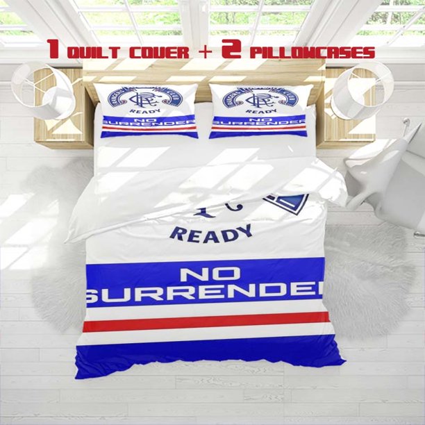 3pcs Glasgow Rangers Printed Bedding Set Soft Duvet Cover and 2 Pillowcases for All Seasons Ideal Choice as Home & Guest Room Decor or Gift Includes 1 Comforter +2 Shams (No Insert)