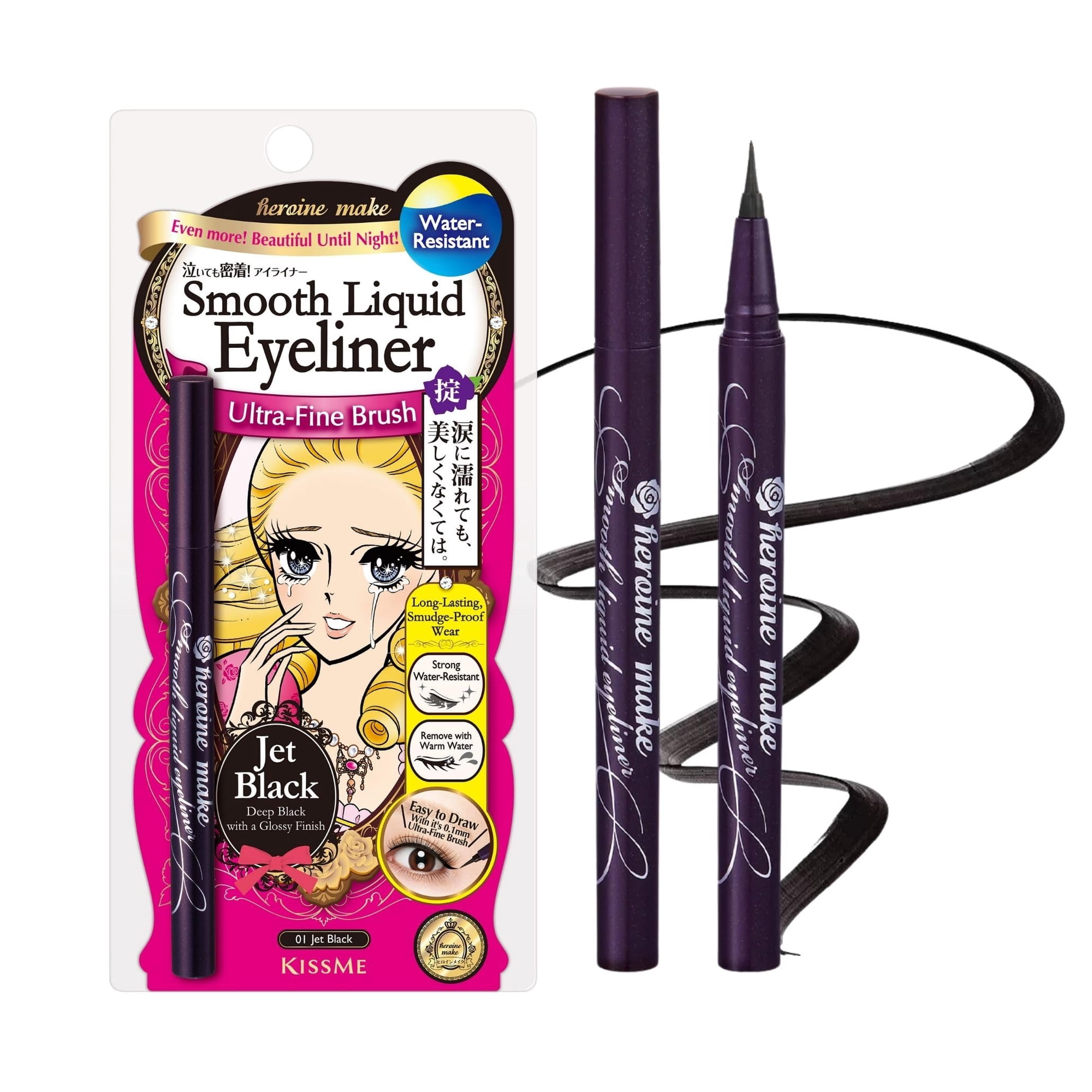 Delineador Líquido Heroine Make Waterproof Smooth 01 Jet Black