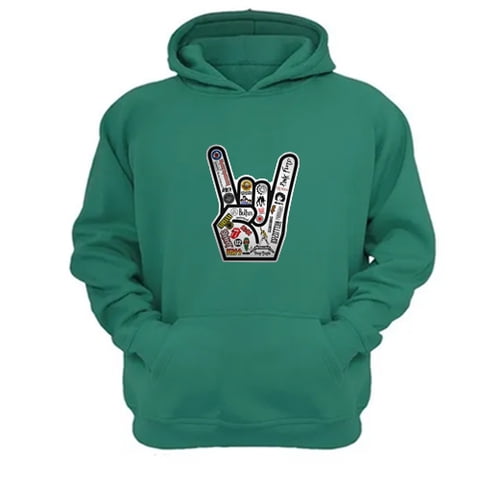 Genérico - Polerón Canguro Rock Verde Aguamarina Talla M Unisex