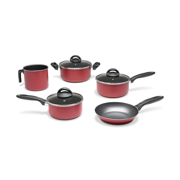 Bateria De Cocina 8 Piezas En Aluminio Garlic 1.2mm Rojo