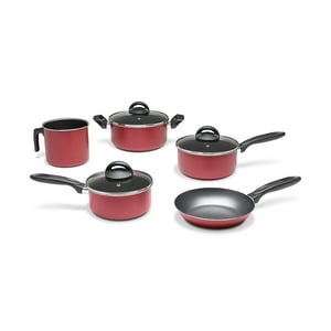 Brinox - Bateria De Cocina 8 Piezas En Aluminio Garlic 1.2Mm Rojo