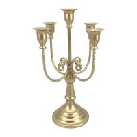 Magideal - Portavelas De Metal Moderno, Candelabro, Candelabro, Regalo, Soporte De Pilar Decorativo, Adorno Para De Boda, Celebración De Aniversario De Te , Oro