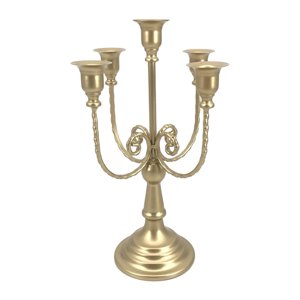 Magideal - Portavelas De Metal Moderno, Candelabro, Candelabro, Regalo, Soporte De Pilar Decorativo, Adorno Para De Boda, Celebración De Aniversario De Te , Oro