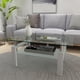 thumbnail image 1 of Rectangle Glass Coffee Table, Clear Coffee Table, Modern Side Center Tables for Living Room, Living Room Furniture,white, 1 of 3