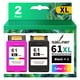 thumbnail image 1 of Cartucho de tinta SAILNER 61XL de repuesto para HP Ink 61, paquete de 2, 1 of 8