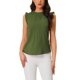 thumbnail image 1 of INSPIRE CHIC Blusas sin mangas de trabajo para mujeres de regreso a clases con volantes y pliegues chic Verde militar L, 1 of 6