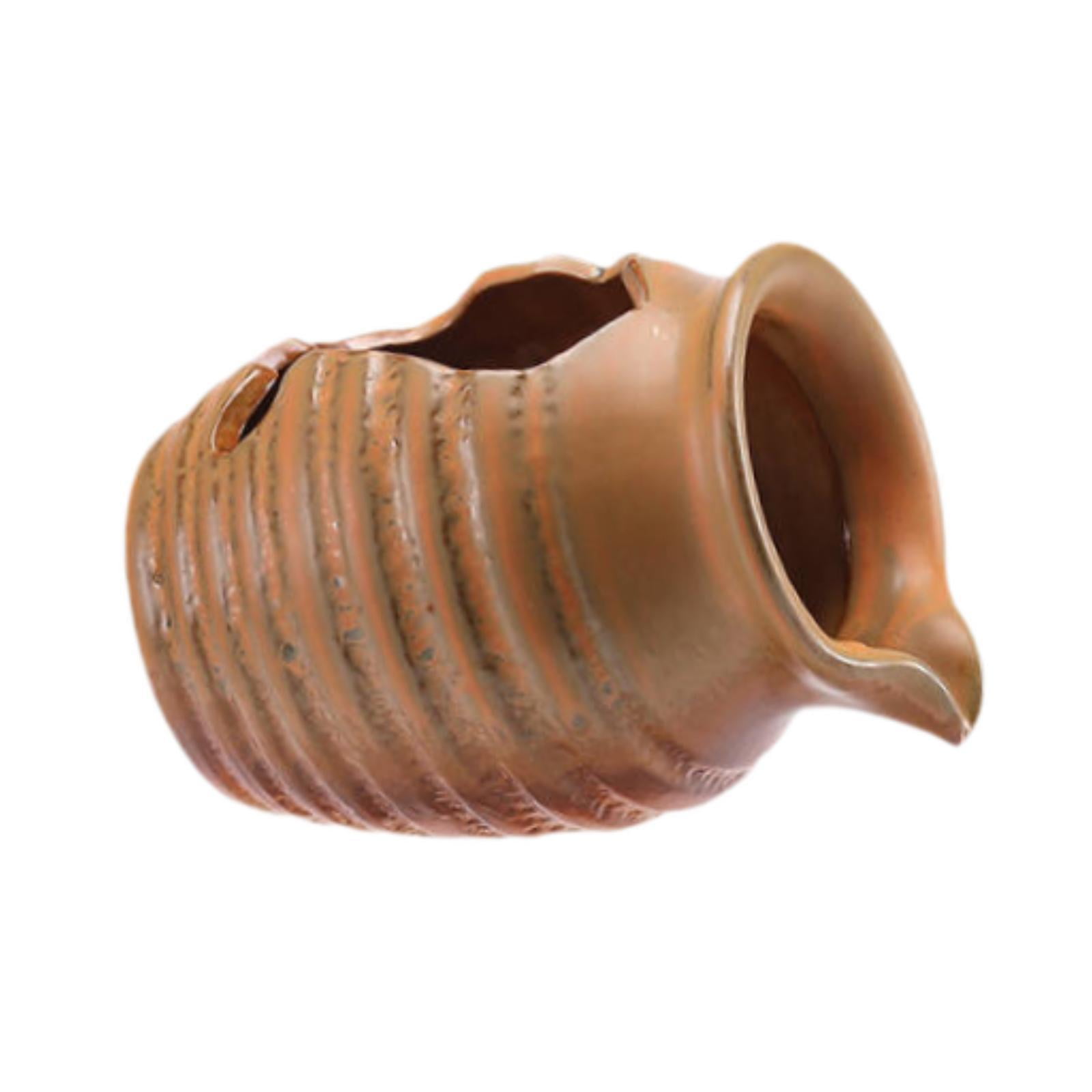 Ioensy - Fuente De Cerámica En Forma De Tarro Con Cascada Paisajística Para Oficina, Pecera, Interior Y Exterior, Color Caqui