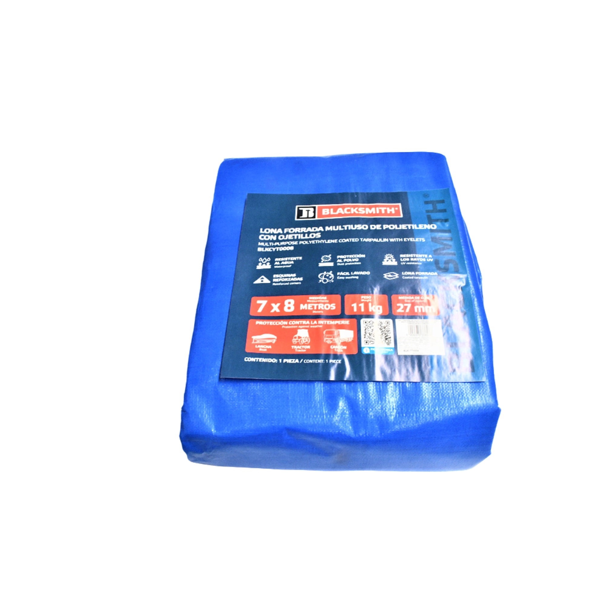 Blacksmith - Lona Forrada De Polietileno Azul 7x8 Mts Para Camión