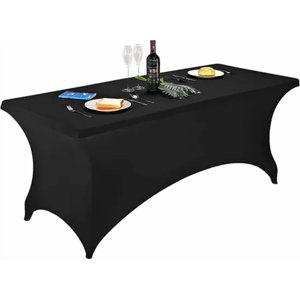 Genérico - Funda Mantel Spandex 180X75X75 Evento Negro