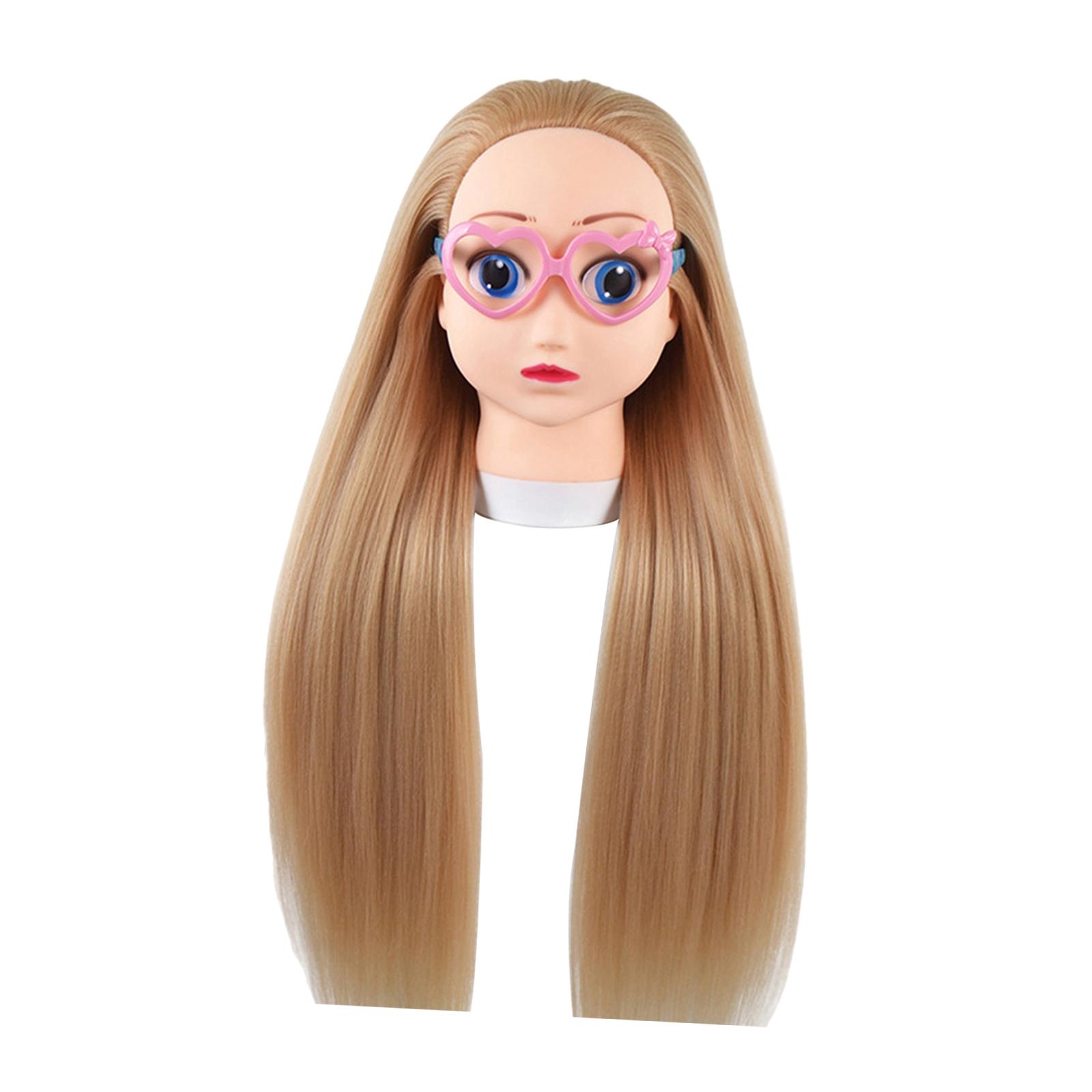 Magideal - Cabeza De Maniquí De Entrenamiento, Cabeza De Muñeca De Práctica De Peinado Para Niños Para Trenzar Cabello, Modelo De Cabeza De Muñeca Con Soporte De Estilo A