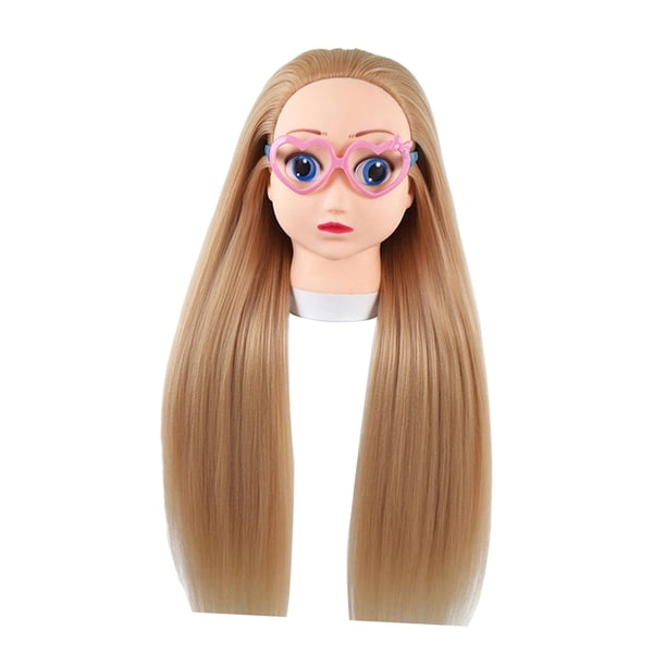 Cabeza de maniquí de entrenamiento, cabeza de muñeca de práctica de peinado para niños para trenzar cabello, modelo de cabeza de muñeca con soporte de Estilo A