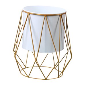 Ioensy - Soporte De Jardinera De Metal Props Soporte De Maceta Para Bodas Decoración Interior Al Aire Libre Blanco Geométrico