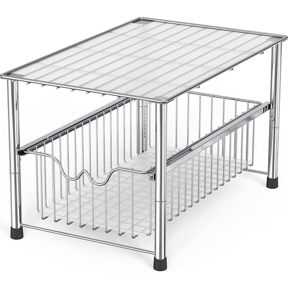 Organizador DecoBrothers para debajo del fregadero, apilable, con cesta deslizante