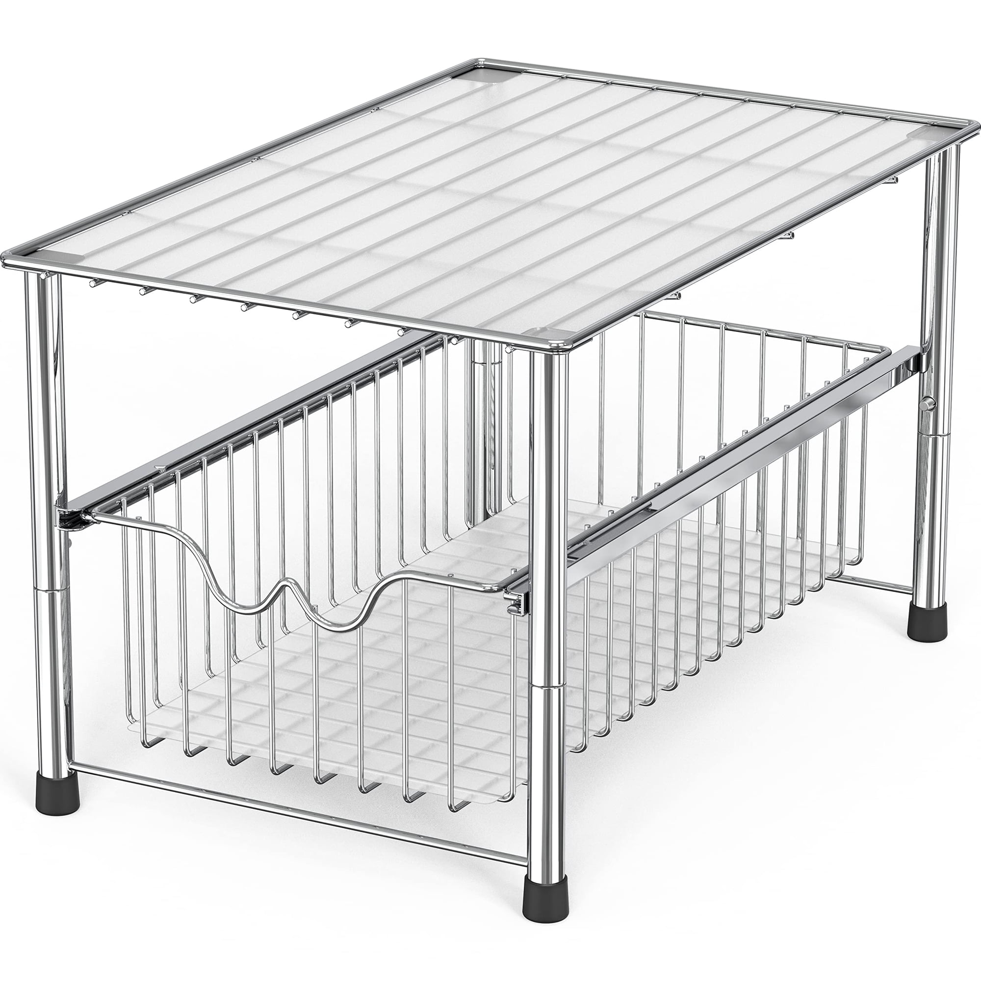 Deco Brothers - Organizador Decobrothers Para Debajo Del Fregadero, Apilable, Con Cesta Deslizante