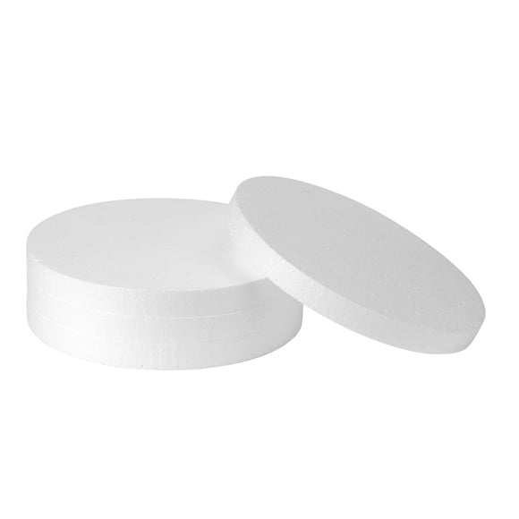 Círculos de espuma TFARC FOAM 25 cm de diámetro, 1 pulgada (2,5 cm) de grosor, paquete de 4, color blanco