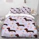 thumbnail image 1 of Christmas Dachshund Theme Bedding Set | Includes 1 Duvet Cover and 2 Pillowcases Soft and Comfortable, 1 of 1