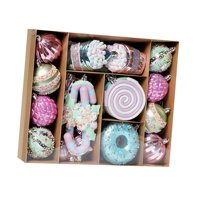 Magideal - Juego De Adornos De Bolas Navideñas, Gotas Colgantes, Decoración Navideña, Adornos Navideños Colgantes Para Celebración De Cumpleaños Navideña 48 Piezas