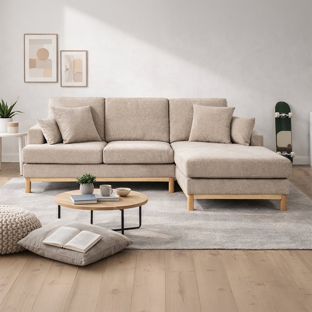 Zoy Home - Sofá Seccional Evora Der. Tela Beige
