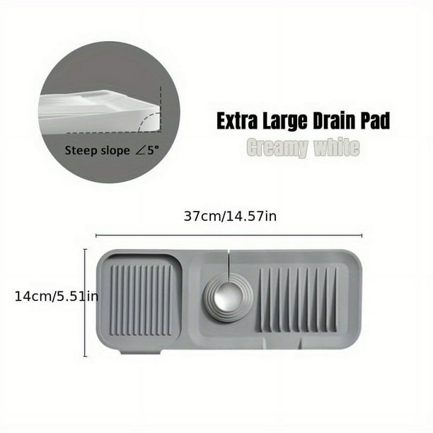 1pc 17.7" Kitchen Sink Splash Guard, Silicone Faucet Handle Drip Catcher Tray, Kitchen Sponge Holder Faucet Absorbent Sink Protectors Mat For Kitchen Bathroom Sink Accessories