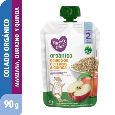Colado Orgánico Manzana Durazno Quinoa 90 G Parent'S Choice