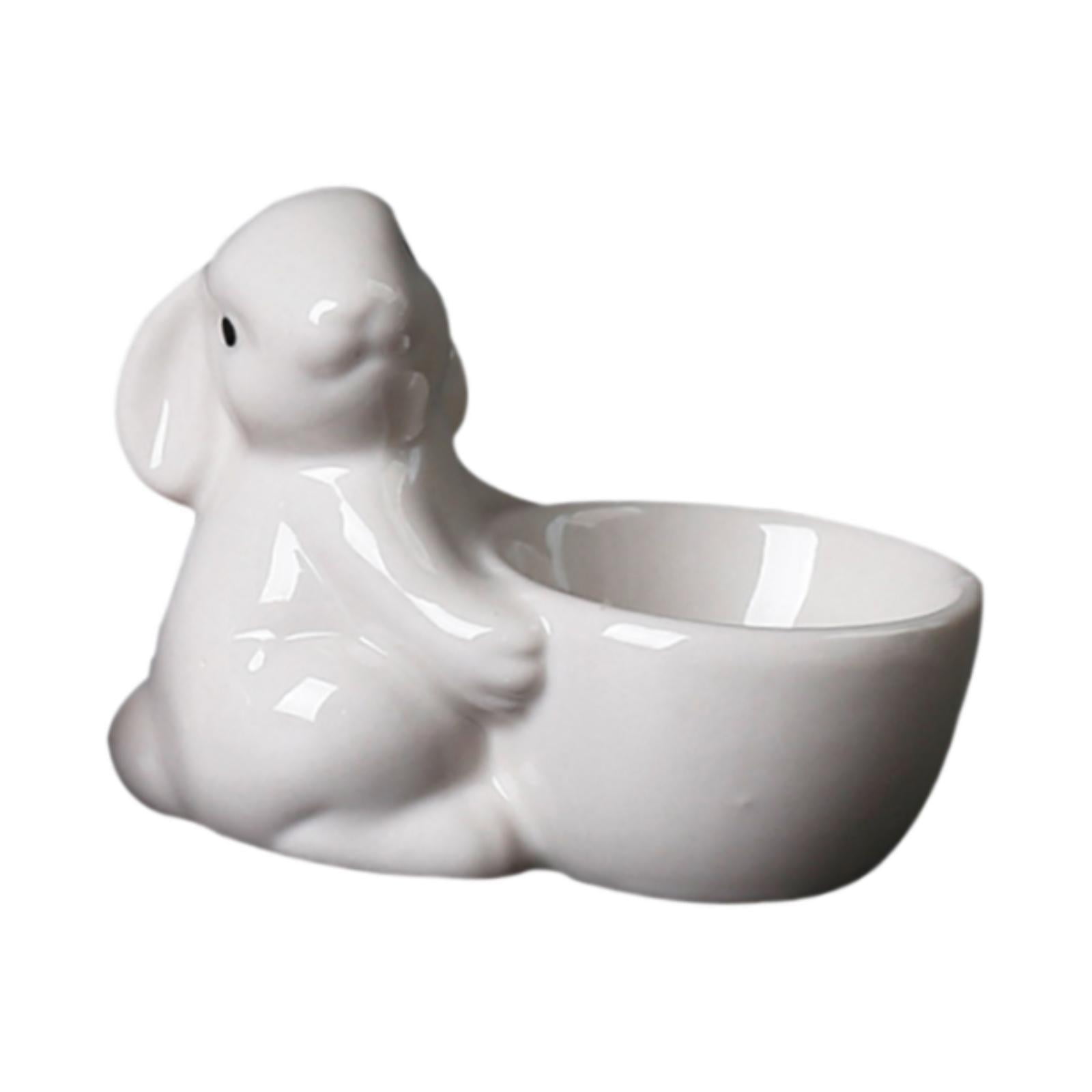 Bothyi - Centro De Mesa Con Huevera De Cerámica, Utensilios De Cocina, Bandeja Para Huevos, Color Blanco