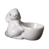 Bothyi - Centro De Mesa Con Huevera De Cerámica, Utensilios De Cocina, Bandeja Para Huevos, Color Blanco