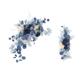 Bothyi - Arco De Flores De Boda Con Guirnalda De Hojas Para Decoración De Ceremonia, 2 Uds., Azul